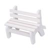 1:12 Scale Dollhouse Wooden Bench High Simulation Miniature Bench Furniture Model White
