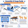Detachable Pet Grooming Bed Cats Dogs Foldable Fixed Hammock For Nail Trimming  Pet Bath Care Stainless Steel Mesh Frame