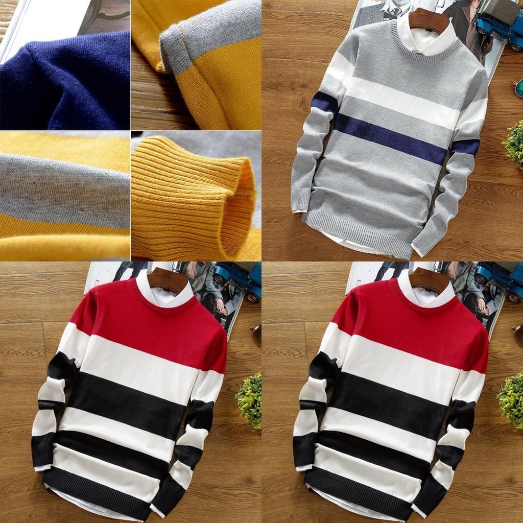 Stylish Men's Casual Long Sleeve Loose Knitwear Pullover Tops For Every Season