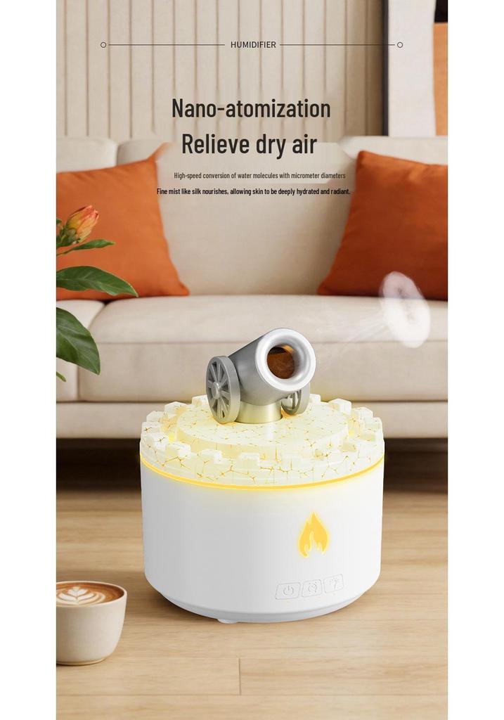 Creative Mini Canon Aroma Diffuser: Desktop Air Atomizing Volcano Humidifier
