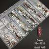 6-Grid Flat-Back Nail Art Rhinestone Set (1440pcs) - Mixed AB & Clear Glass Rhinestones Nail Decorations