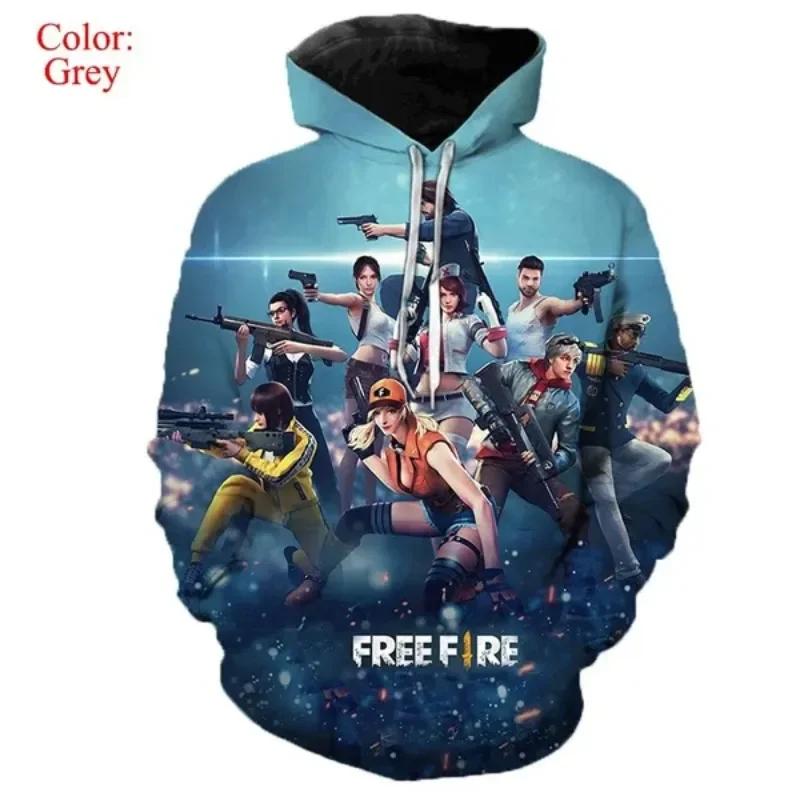 Game Free Fire Graphic Sweatshirts FPS Games 3D Print Hoodies For Men Clothes Harajuku Fashion Kid Tops Boy Pullovers Tracksuit