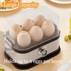 200W Power Eggs Boiler Space Saving 6 Eggs Capacity Smart Egg Cooker Stainless Steel Auto Shut-Off Rapid Egg Cooker