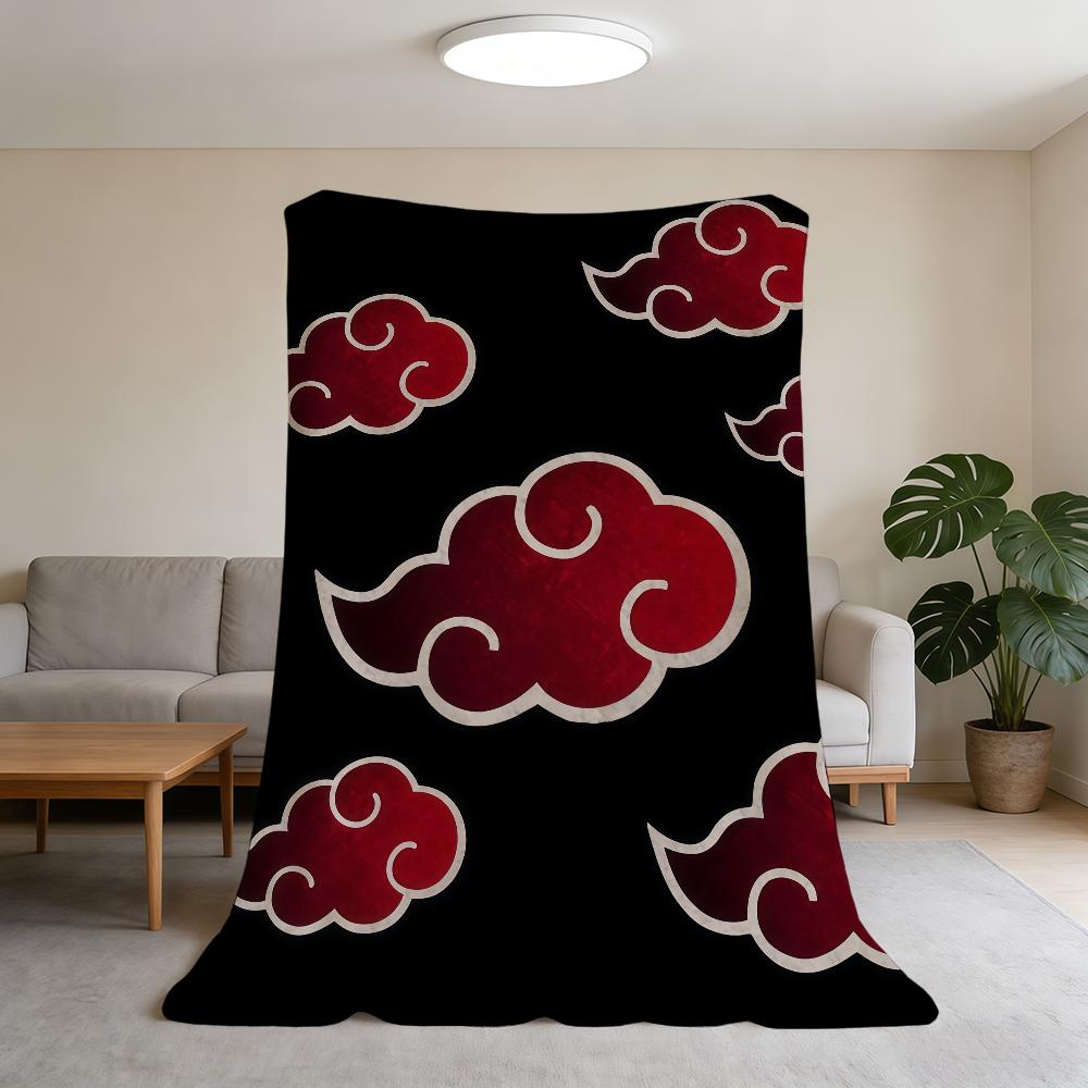 Anime N-NARUTO-ES A-Akatsuki Blanket Super Warm Comfortable Plush Throw Blanket Child Home Sofa Bedroom Gift