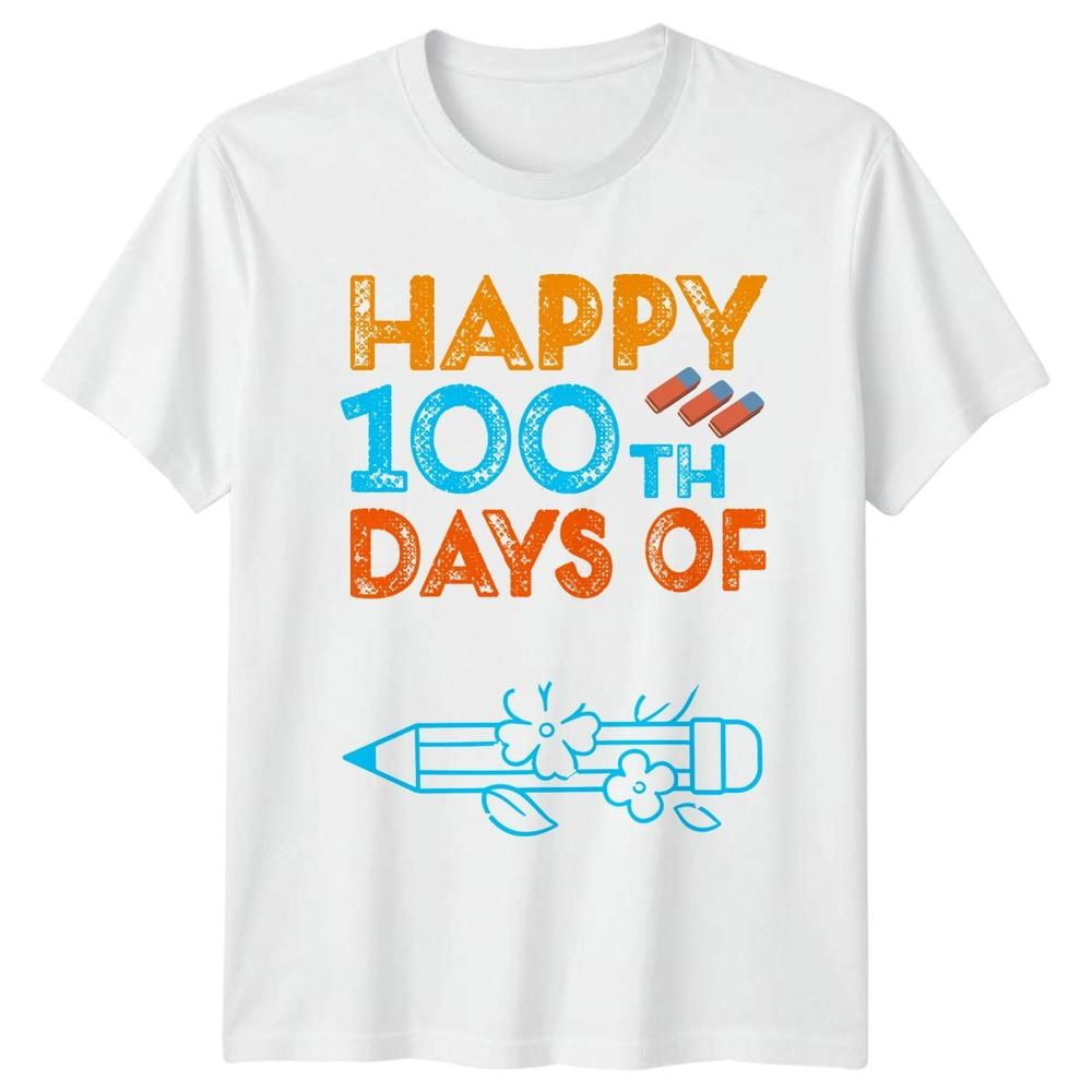 Happy 100th Days Of School Unisexs TShirt 100th Day Of School Gift For Her S