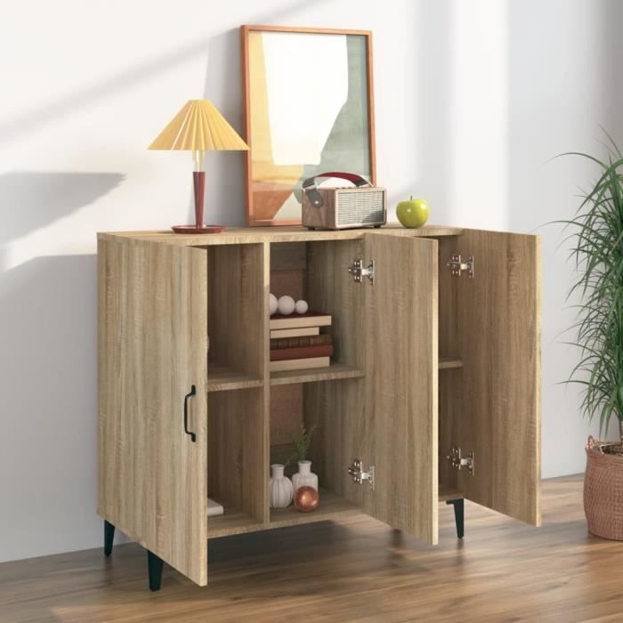 812504 vidaXL Buffet Sonoma Oak 90x34x80 Cm Engineered Wood