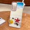 Anime Beach Scenery Case For Samsung S26 S25 Ultra S24 Plus S23 S22 S21 FE A54 A55 A16 A36 A56 A17 A37 A57 5G Plating Lens Clear Soft Cover