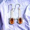 925 Sterlingsilber Citrin Edelstein Stilvoller Schmuck Ohrringe für Hochzeit EE-36-1
