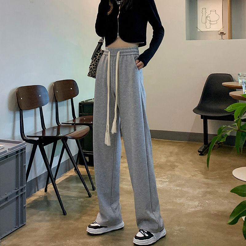 

Весна/Лето 2024 Женские спортивные брюки с высокой талией, свободного кроя, на кулиске Small серый