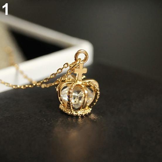 

Елегантна жіноча корона, блискуче намисто з кубічним цирконієм, кулон, ключиця золотий