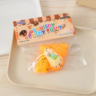 Stress Relief Croissant Squeeze Toy Waffle Donut Cheese Bread Sensory Toy Simulated Food Pinch Fidget Toy Decompression Tools