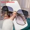 Fashion Geometric Women Sun Glasses With Gradient Pink Lenses And Uv400 Protection For Outdoor Activities