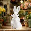 Easter Foam Rabbit Figurine with Glitter Powder Simulation Bunny Statue Home Office Holiday Party Decoration Ornament
