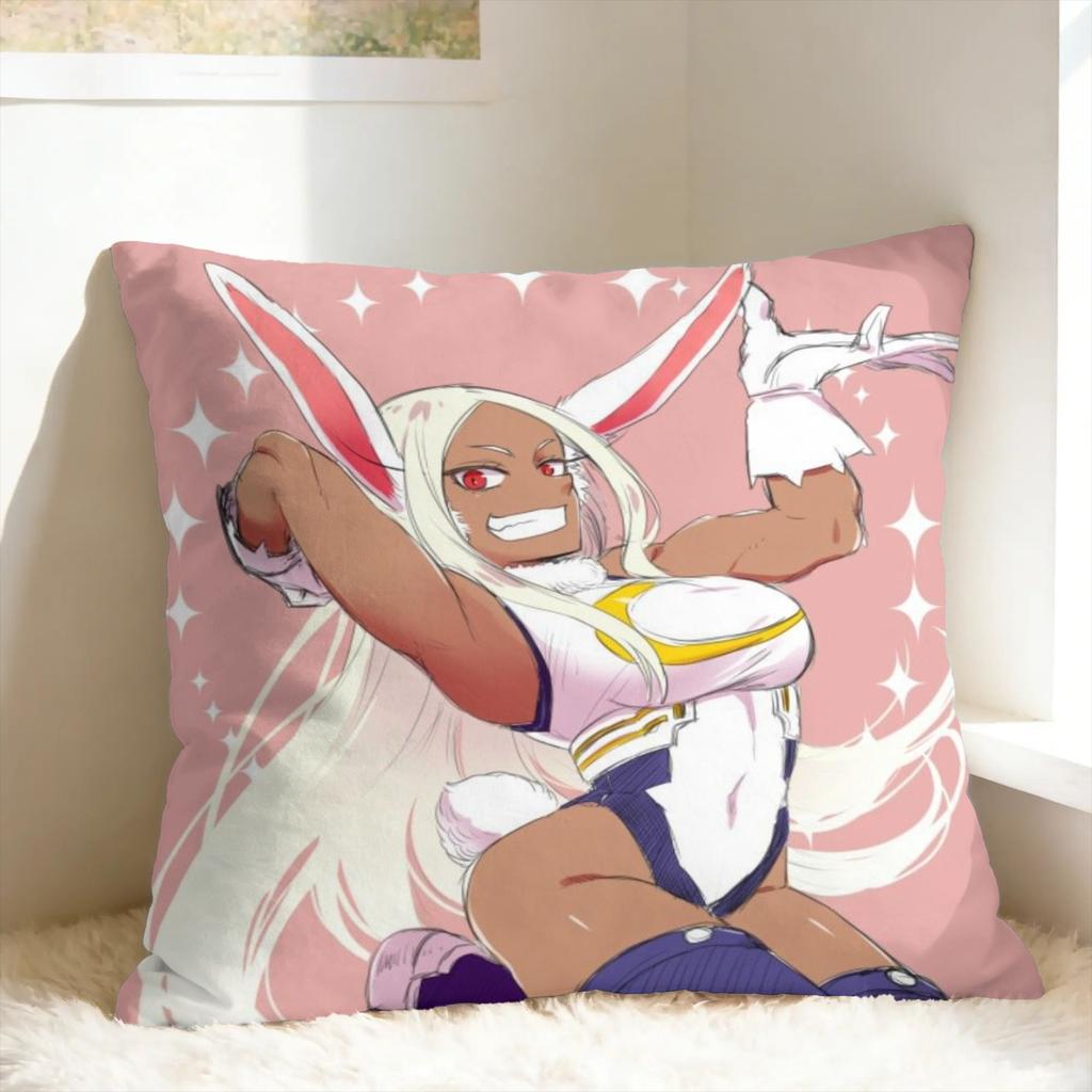 Rabbit Hero Mirko Pillow Case Square Pillow Cover For Couch Sofa Bedroom Cute Funny Cushion Cover