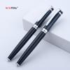 Luxury Black Silver Trim High Gloss Custom Made Sports Exterior Metal Ballpoint Pen Set Executive Pen Custom Logo for Corporate