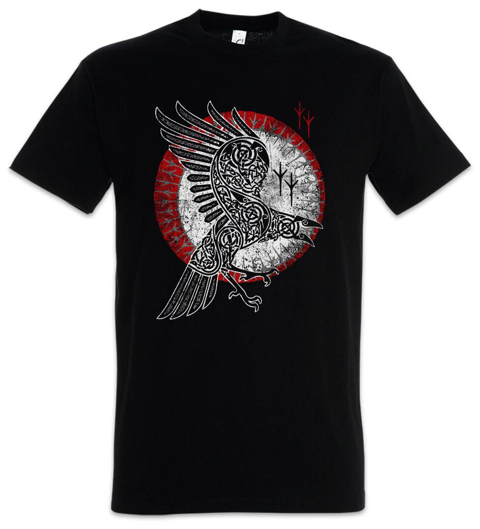 Norse Raven Mens T-Shirt Mens Womens Tees Top Runes Vikings Raven Wallhalla Thor Odhin Vikings L
