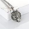 European and American Wolf Head Pendant Necklace Punk Necklace Men's Trendy Retro Titanium Steel Wolf