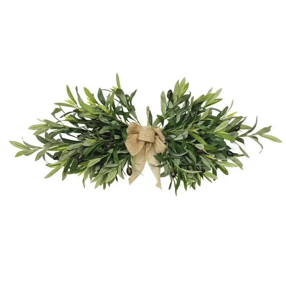 Artificial Swag Greenery Swag,Large Artificial Mixed Eucalyptus Leaves Swag for Wedding Welcome Signs Floral Decorations K3W8 зелёный