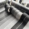 Easy Cut Washi Tape Schwarz Weiß Gitterband, Karomuster Dekoratives Abdeckband Scrapbooking für Kunst, DIY-Basteln, Notizbücher, Planer, Scrapbooking, Geschenk