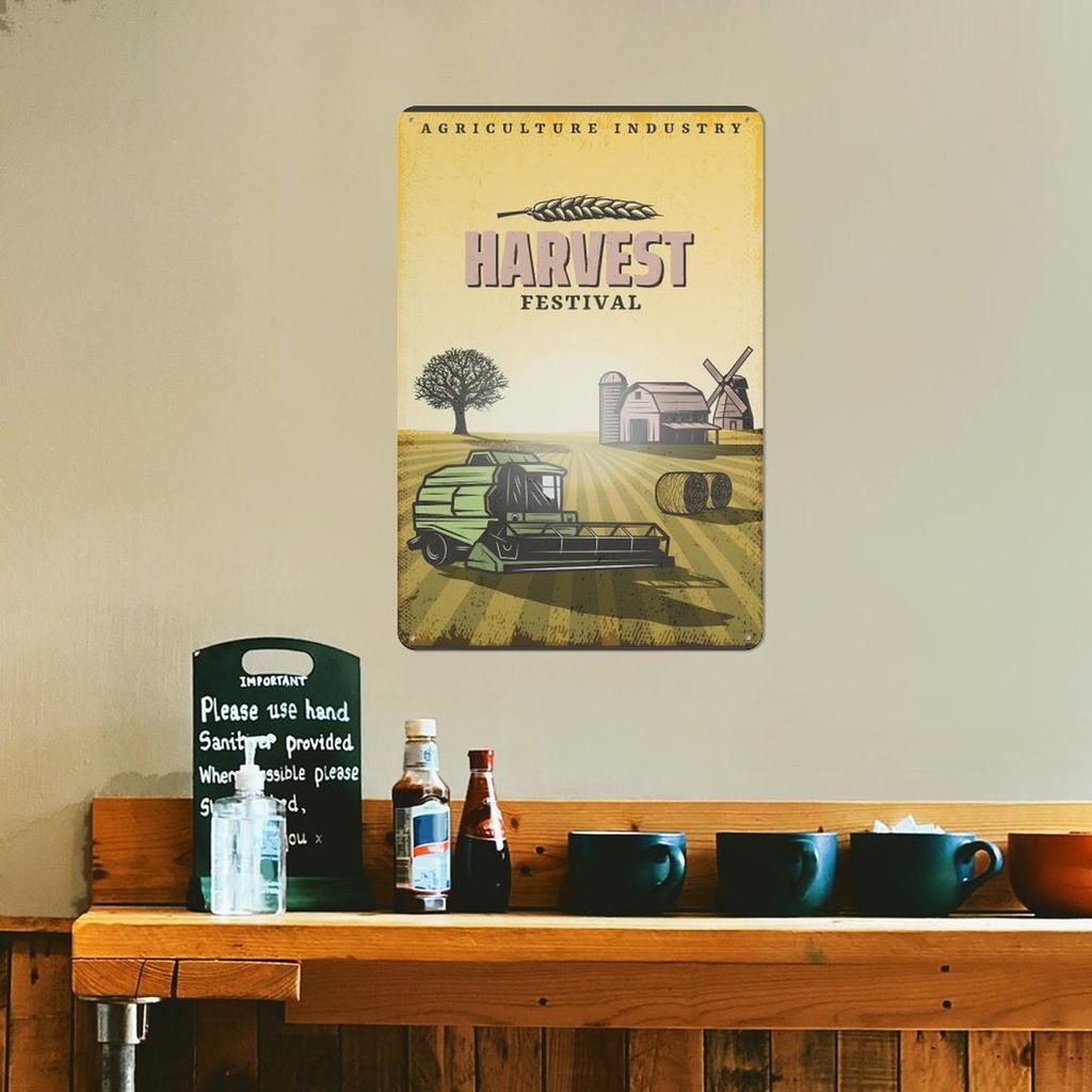 1 Pack Retro Tin Wall Décor Sign with Rusty Aged Texture for Stylish Home Accents, Choose 20x30cm or 30x40cm Fit