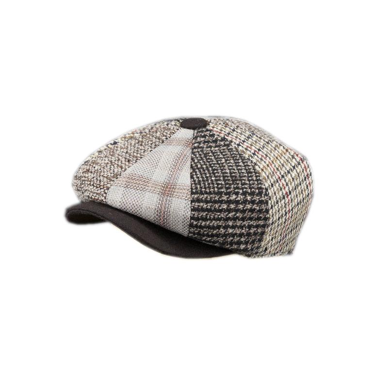 

2020 Autumn Winter New Tommy Hats Men Newsboy Hats Vintage Splicing Octagon Cap Women Casual Berets Gatsby Flat Hat BLM270 S 56CM коричневый