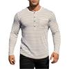 Men's Casual And Trendy Long,sleeved Shirt With A Base Layer And Horizontal Striped Round,neck Top