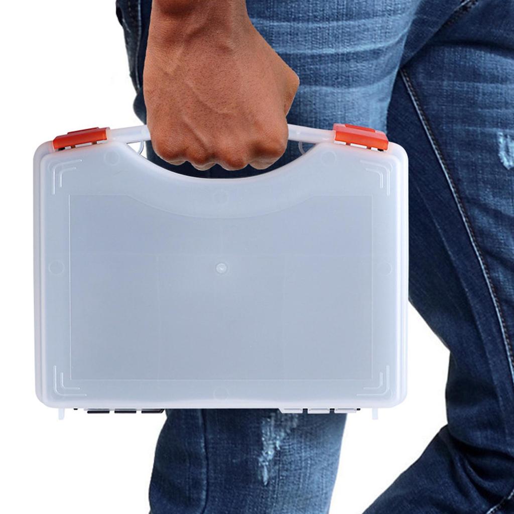Instrument Tool Box Hard Case with Compartments Carrying Organizer for Workplace Traveling