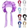 Girls Four Seasons Polyester Satin Sleeping Cap for Women,Silky Bonnet Sleep Hat for Head Wrap Night Elastic Band Headsc