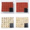 1 Set Wooden Rubber Stamps Decorative Stationery Rustic Letters Alphabets Stamp for Card Making