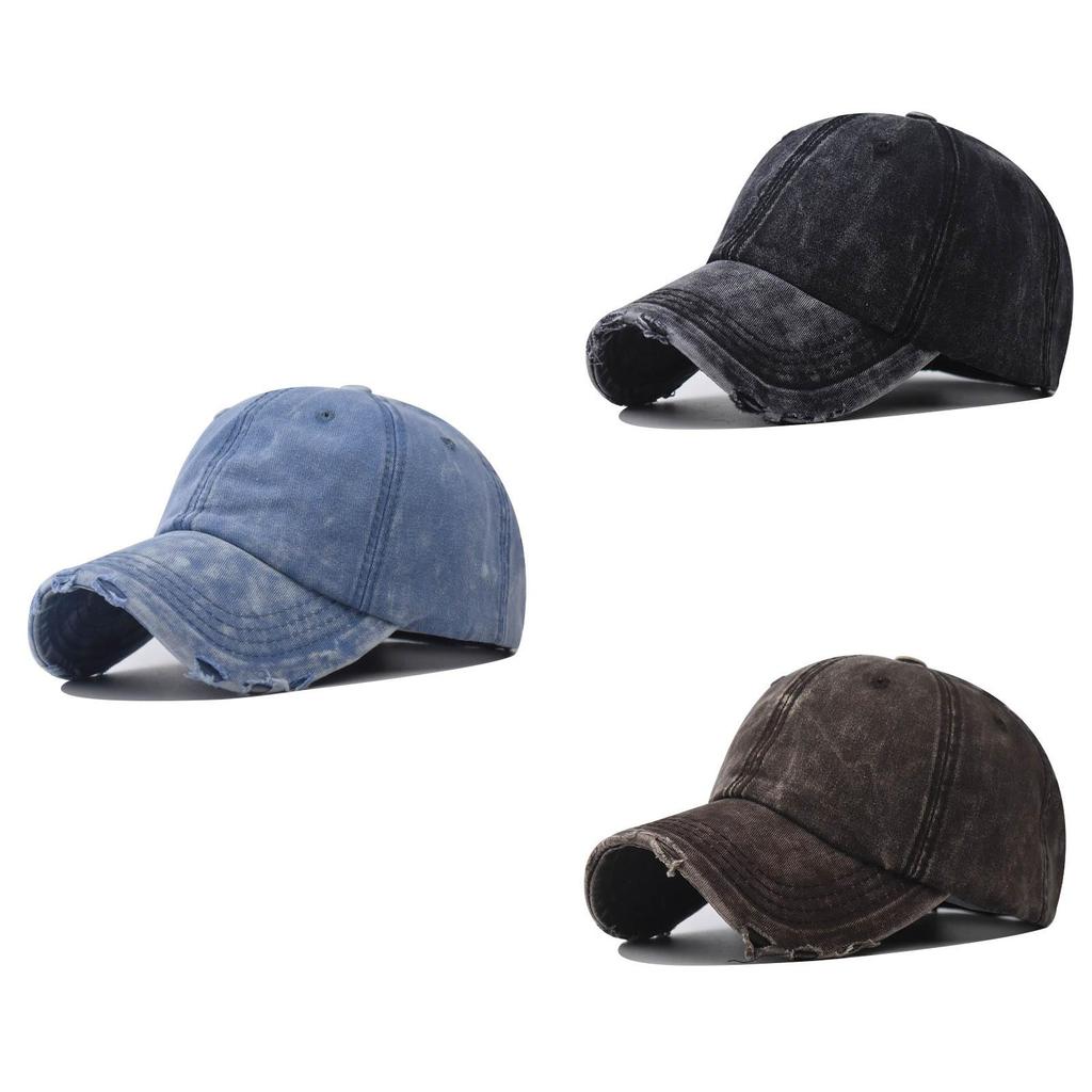 Cross-border New Washed Denim Baseball Cap Men Women Hat Korean Version High Quality Denim Duck Tongue Cap