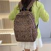 Schoolbag New College School Bag Female Junior High School Retro Leopard Print Backpack Lightweight High School Computer Travel Backpack