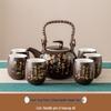 Black Tang Poetry Ceramic Lifting Beam Tea Set