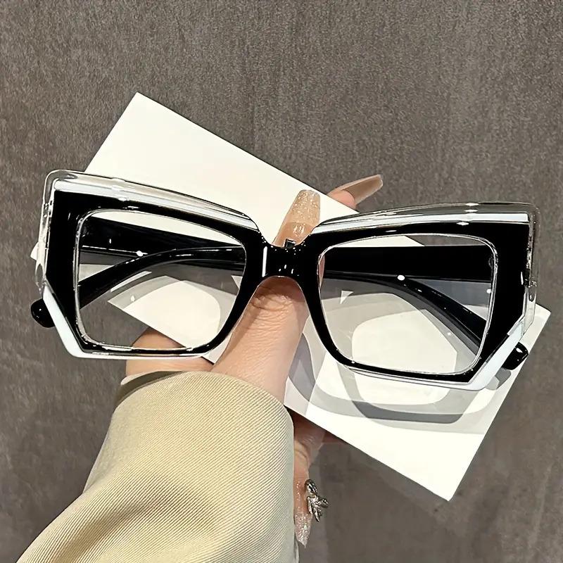 Cat Eye Glasses Gradient Color Frame Transparent Lens Computer Glasses Color Block Women