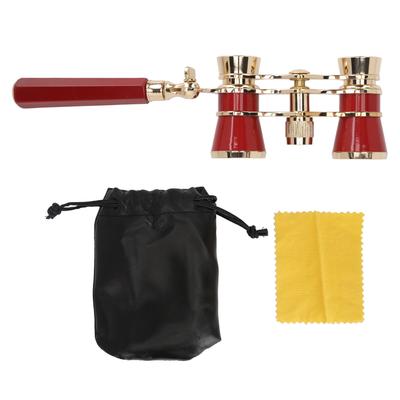 Opera Glasses Binoculars with Handle 3X25 Metal Portable Theater Glasses for Watching Drama Stage Play Art Performance