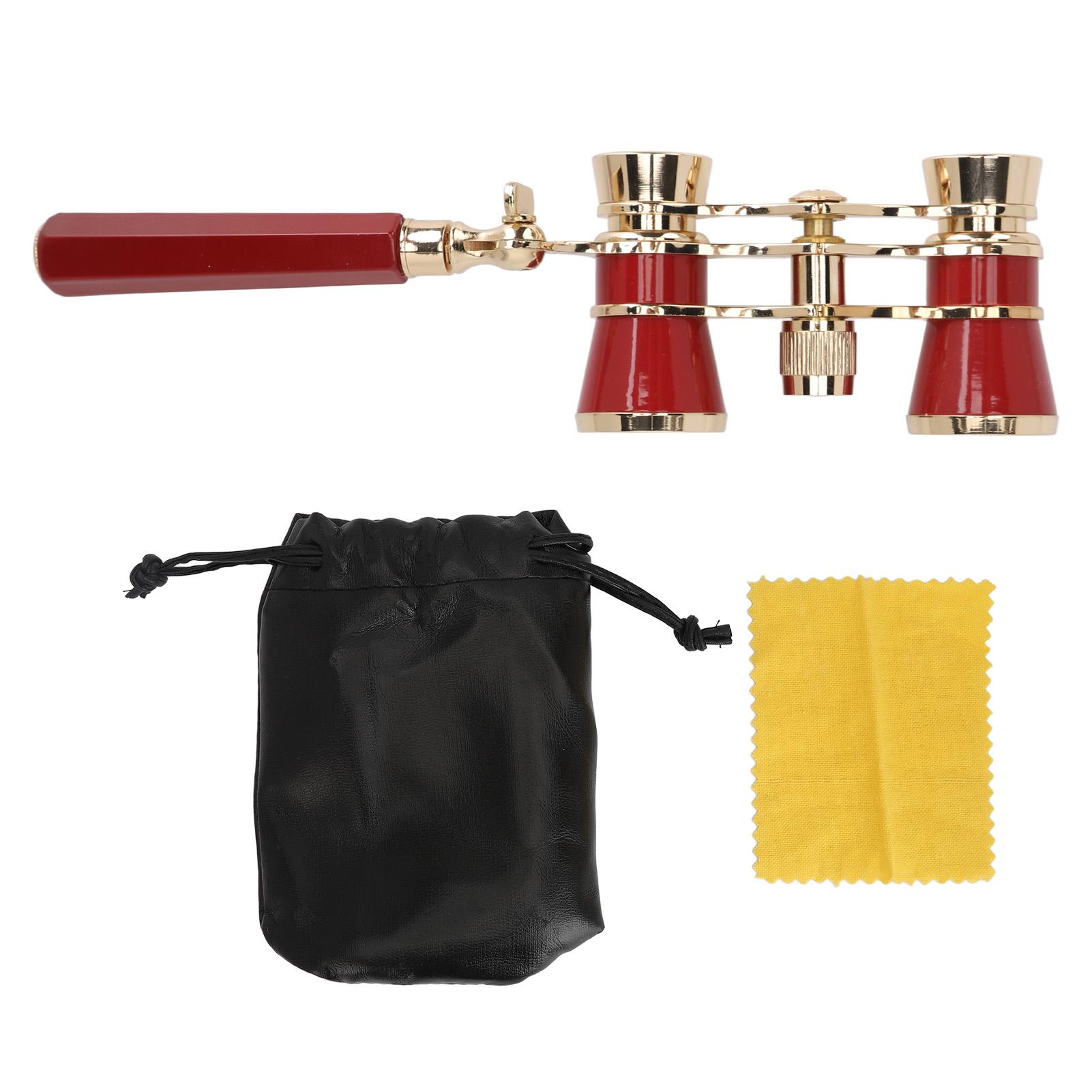 

Театральний бінокль з центральним колесом фокусування, ланцюжок зі сплаву алюмінію, 3x25, міні-бінокль з ручкою для перегляду вистав