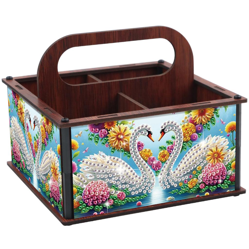 DIY Wooden Diamond Painting Kits Organizer Box Makeup Brush Organizer Home Dining Living Room Tabletop Art Decoration
