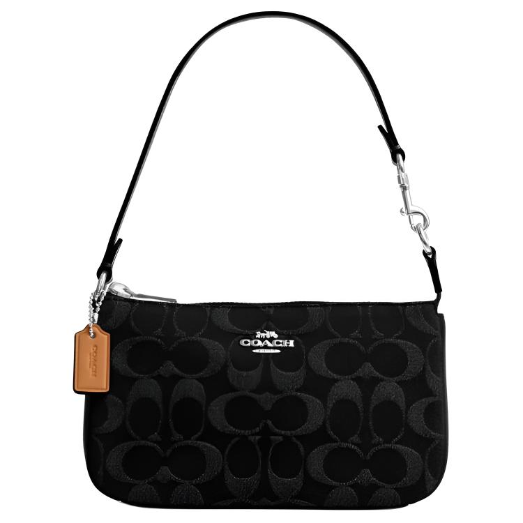 

Coach Nolita 19 Monogram Mahjong Bag Cotton And Leather Underarm Shoulder Bag Small Women bags Black CCZ48-SVBK Basic Set (Bag+Dust Bag)
