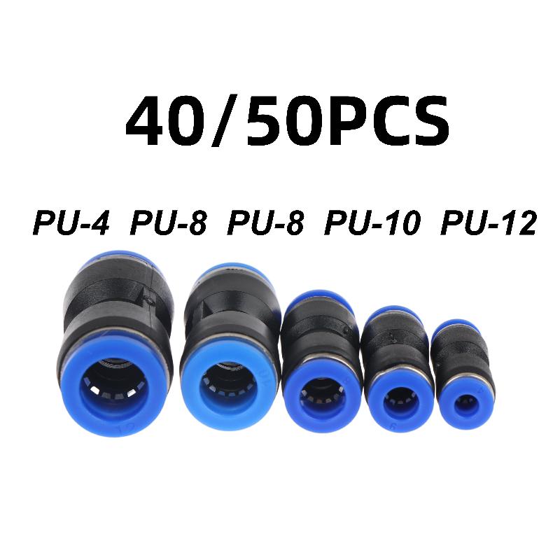 Reliable 40/50Pcs Air Pneumatic Connectors Set Precise 4/6/8/10/12 Sizes for Accurate Industrial Use