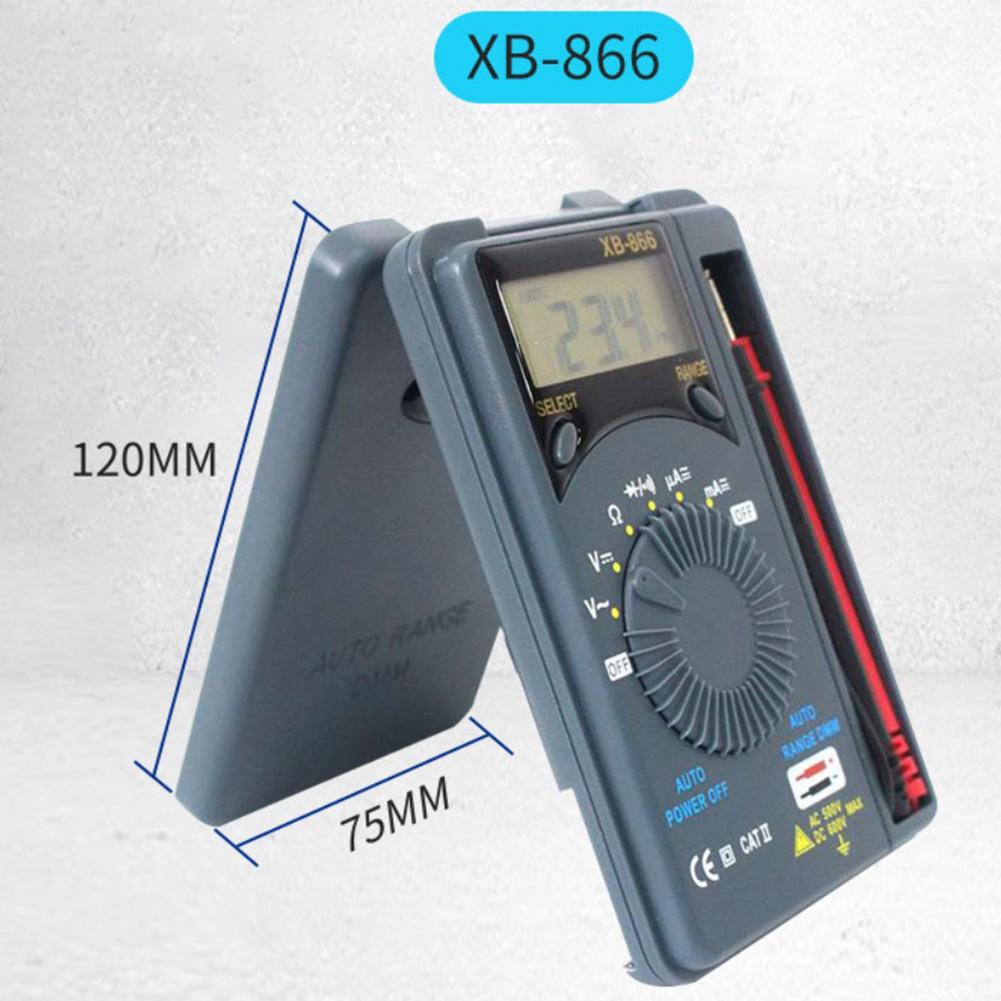 XB866 Digital Multimeter Mini Auto-ranging LCD Voltage/Amperemeter AC/DC Portable Tester 1999 Counts