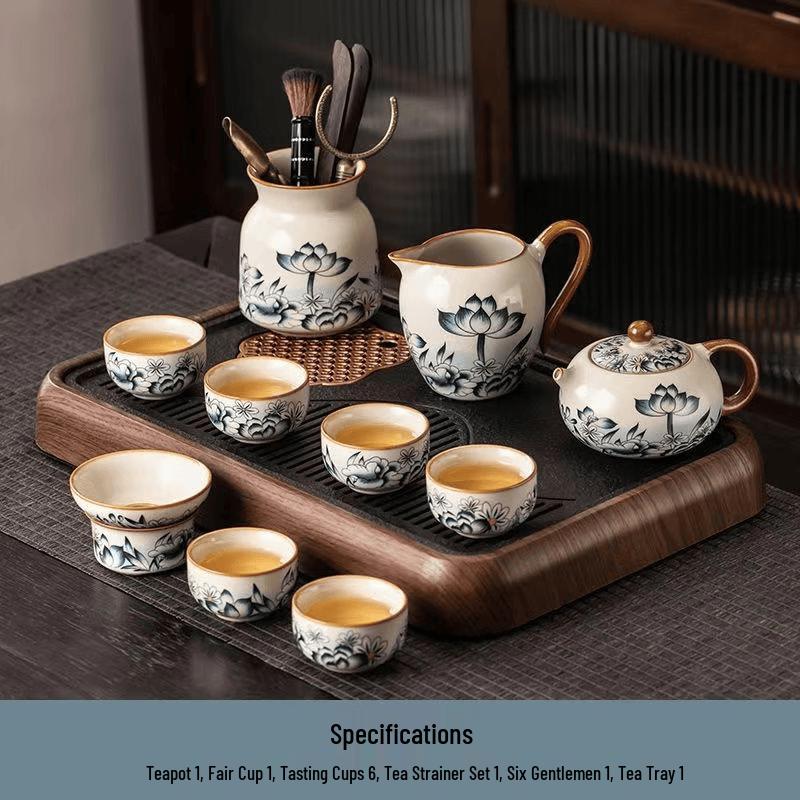 Chaxun Ru Ware Lotus Kung Fu Tea Set