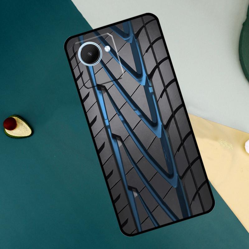 

Black Tire Tyre Tread Texture For Realme C63 C61 C71 C55 C67 C51 C75 C65 C53 10 11 12 13 14 Pro Plus GT6 GT7 15 Pro Case Realme 15 Pro