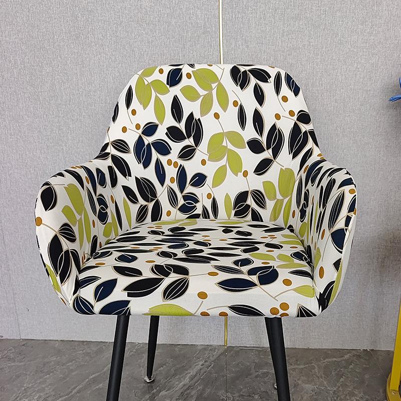 European Style Printing High Arm Chair Cover Elastic Dining Adjustable Armchair Cover Hotel Bar Seat Slipcover Home Decoration 2374₽