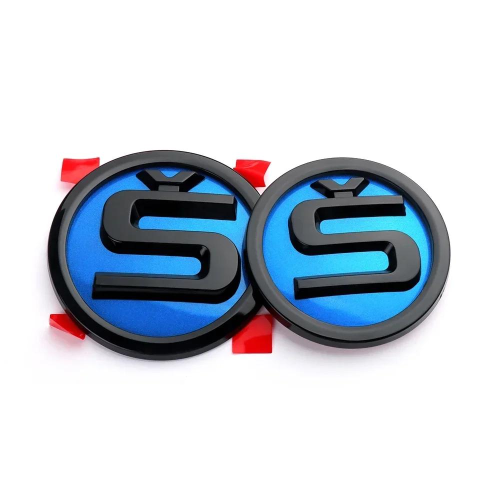Car Sticker 2025 New 2pcs 80/90/100mm Car Front Hood Badge Rear Trunk Emblem Sticker for Skoda Rapid Fabia Octavia 2 A7 Yeti Sup
