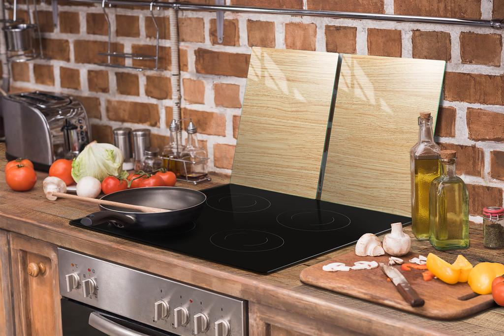 GLAS-KOCHFELDSCHUTZPLATTE 70x52 HOLZ