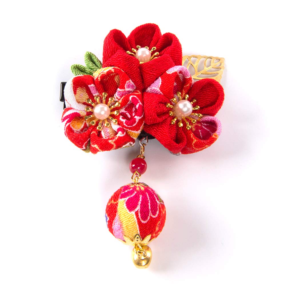 

[Florica] Hair Ornament for Girls Coming-of-Age Ceremony, Graduation Ceremony, Shichi-Go-San, Traditional Japanese Clothing, Furisode, Flower, with