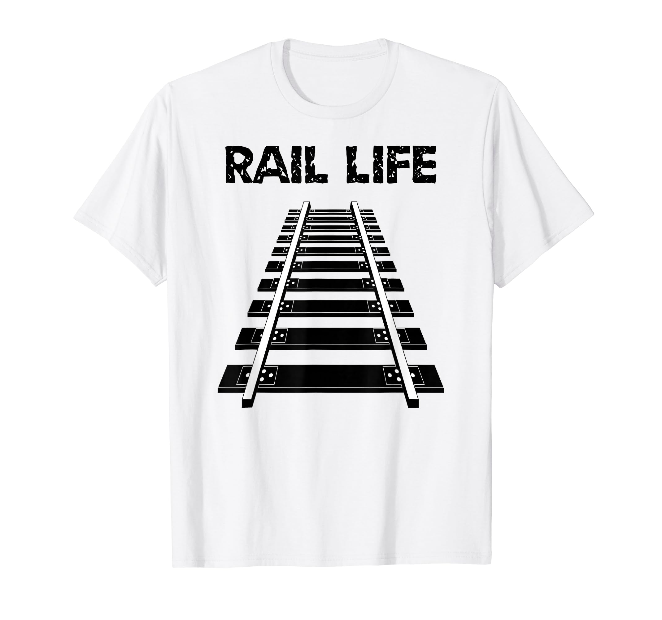 

Rail Life with Tracks Railroad Worker and Model Railroad T-Shirt