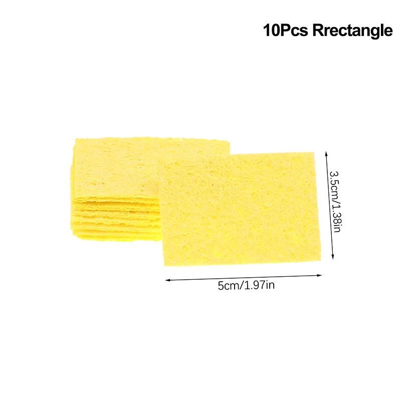 10Pcs Soldering Iron Tips Cleaning Sponge High Temperature Enduring Condense Sponge For Welding Tips Cleaning Tools