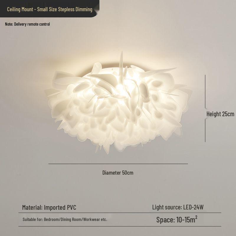 2025 Modern Minimalist Petal Ceiling Light - Full Spectrum, Warm & Romantic for Master Bedroom
