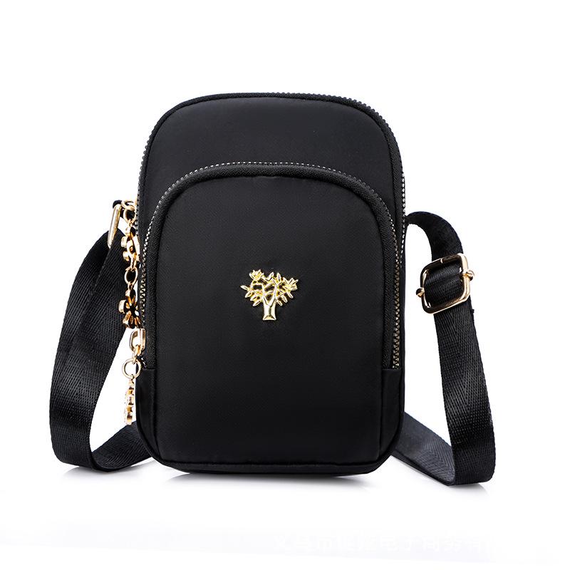 Trendige Nylon-Crossbody-Tasche für Handy & Münzen - Vertikale Umhängetasche