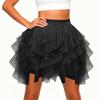 Women's Fashion Color High Waist Mesh Skirt A-line Puff Skirt Cake Skirt Cute Ballet Ball Half Skirt
